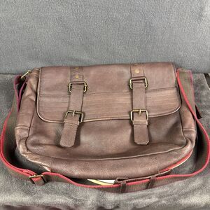 Ted Baker London Rooks Messenger Bag Brown Leather Laptop Satchel Crossbody Lrg